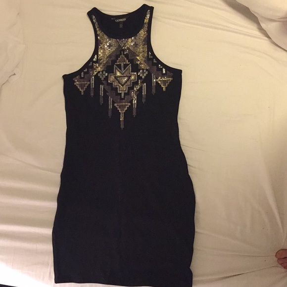 Expresss Sequined Bodycon Dress - Picture 1 of 4